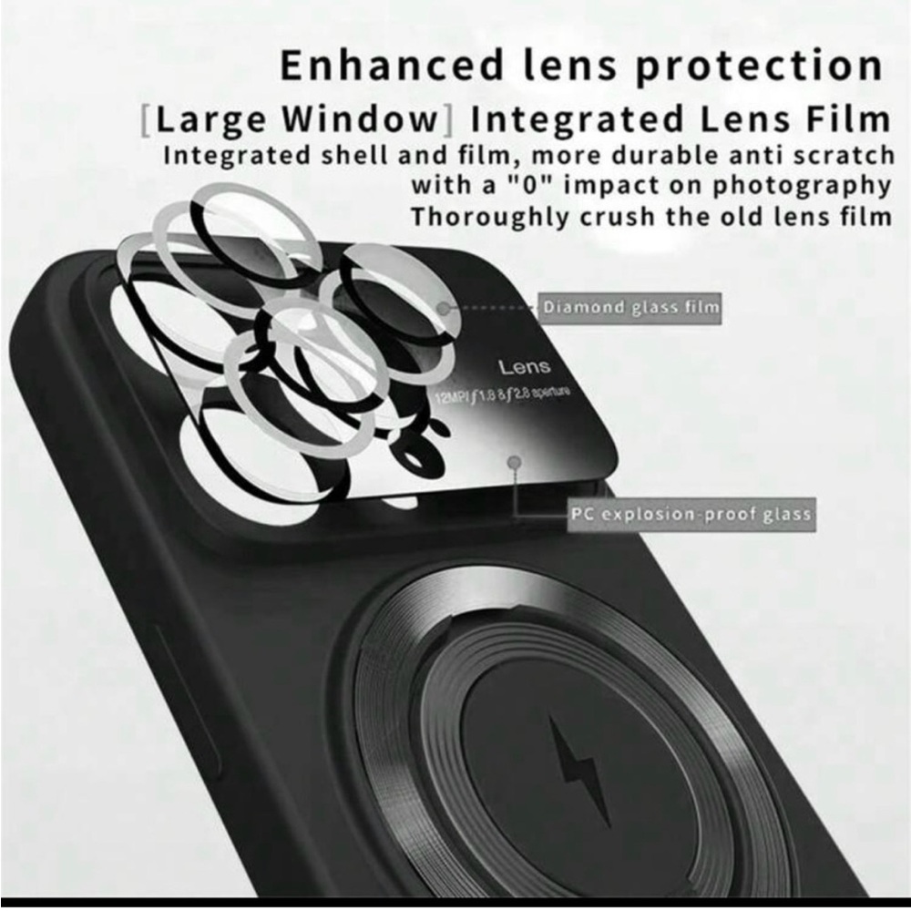 IPhone Case Silicone with Magnetic Ring New for  14 Pro Max Black - Picture 3 of 8